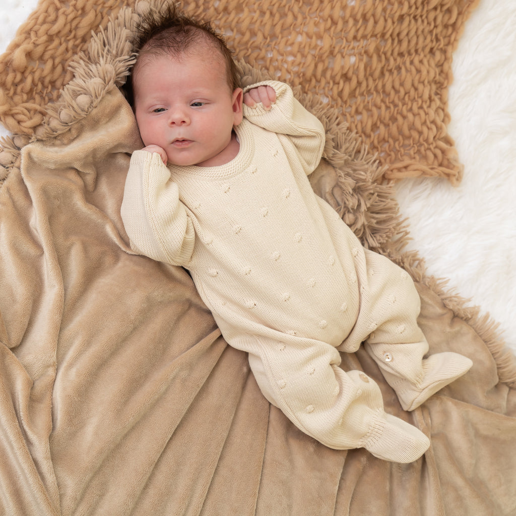 Taupe Bubble Knit Onesie