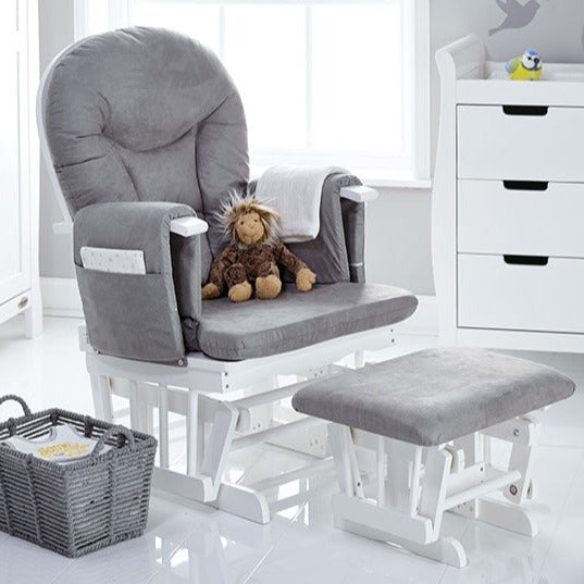 Obaby Reclining Glider Chair Stool Grey Millie Ralph